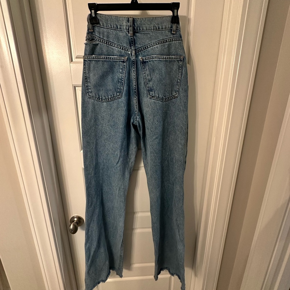 Zara 90s Full Length Wide Leg Distressed - Picture 4 of 6